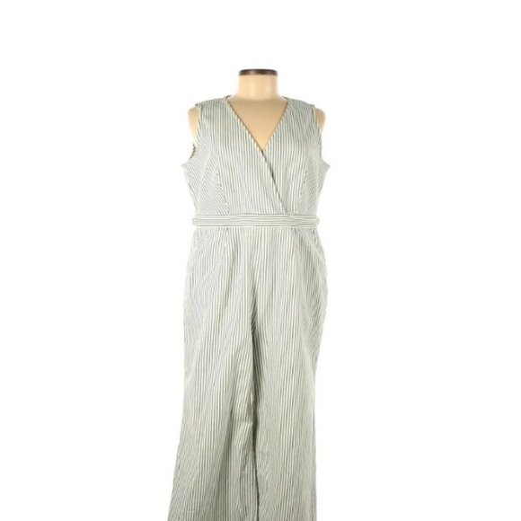 Point Sur by J.Crew Tailored Wide Leg Cotton Jumpsuit - Size 12 - Like New - Picture 1 of 11
